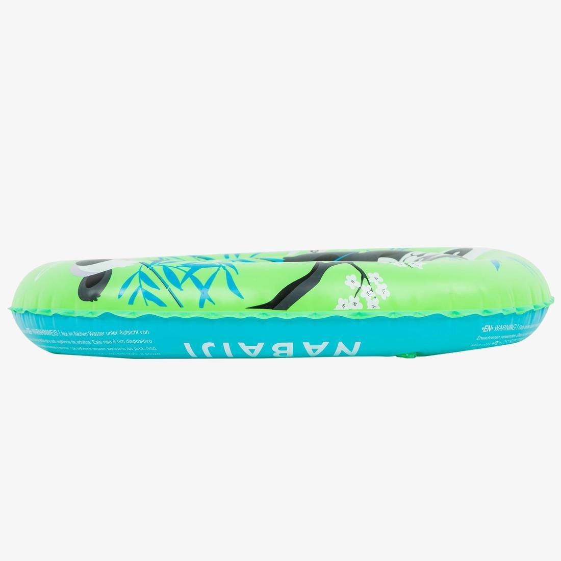 FLUO NEON GREEN Swimming inflatable 51 cm pool ring for kids aged 3-6 PANDAS print, No Color, large image number 8