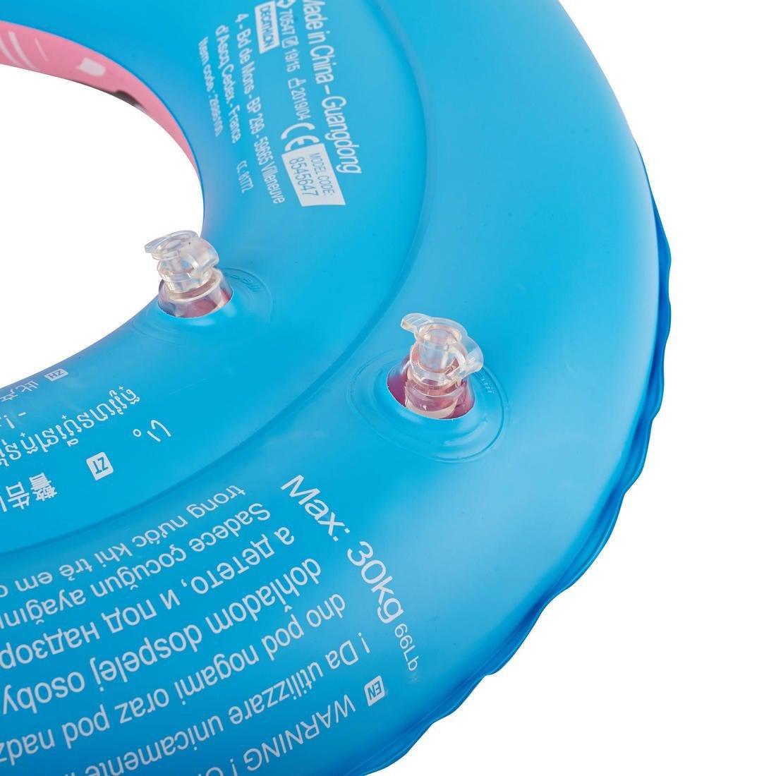 FLUO NEON GREEN Swimming inflatable 51 cm pool ring for kids aged 3-6 PANDAS print, No Color, large image number 12