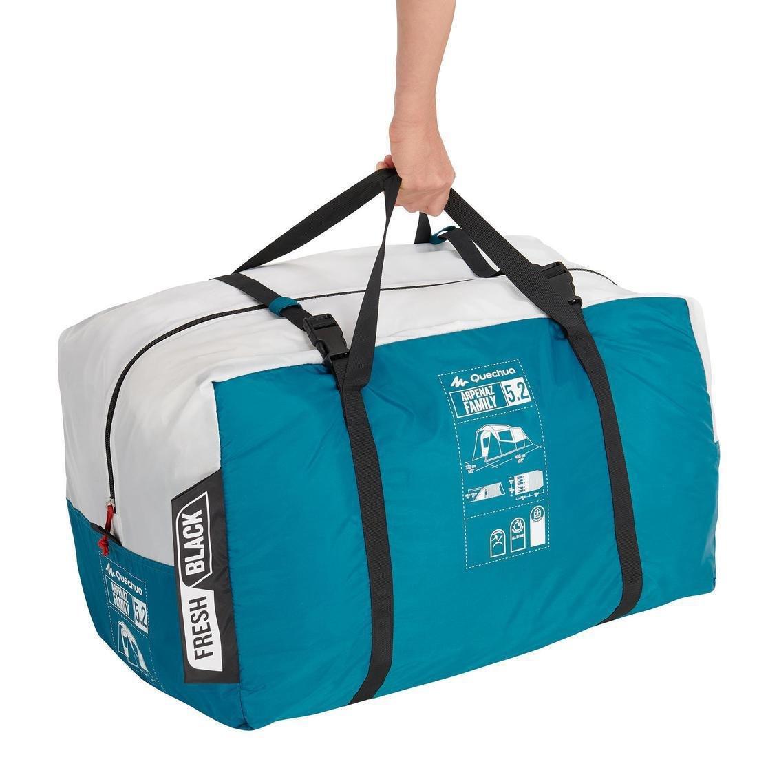 5 Man Blackout Tent With Poles - Arpenaz 5.2, No Color, large image number 4