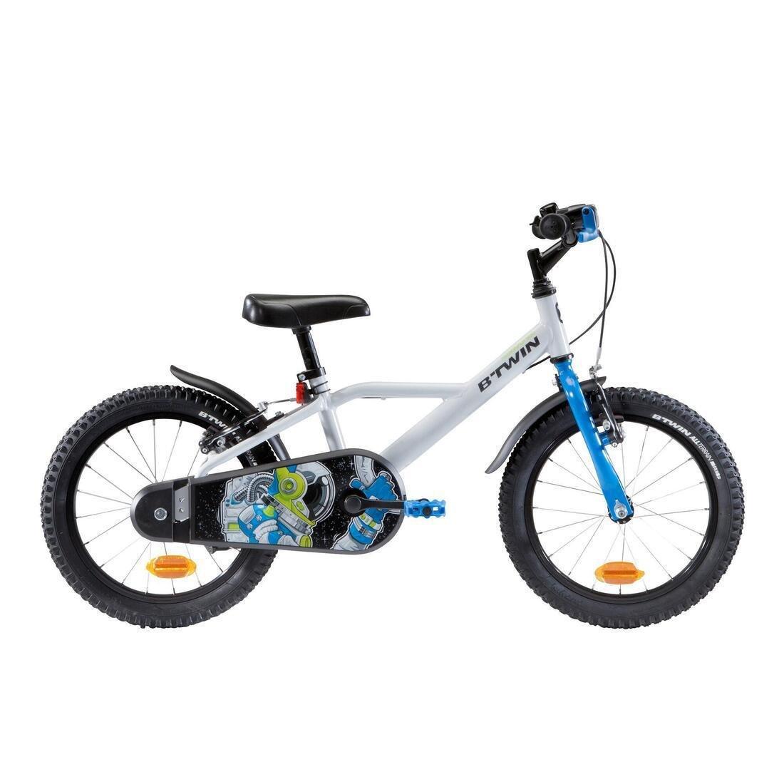 Kids 16 Inch Bike Astronaut 500 4-6 Years Old, White, No Color, large image number 0