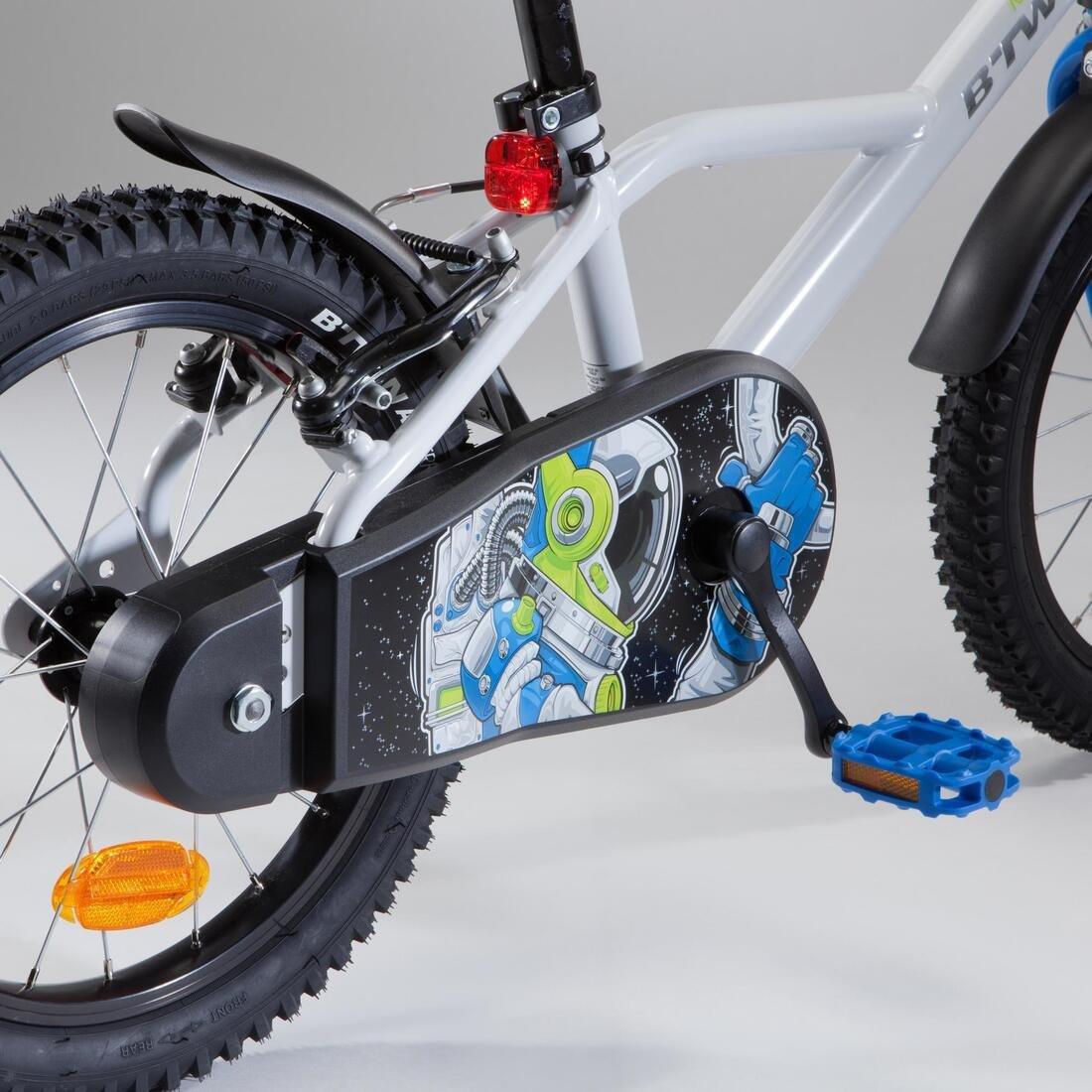 Kids 16 Inch Bike Astronaut 500 4-6 Years Old, White, No Color, large image number 4