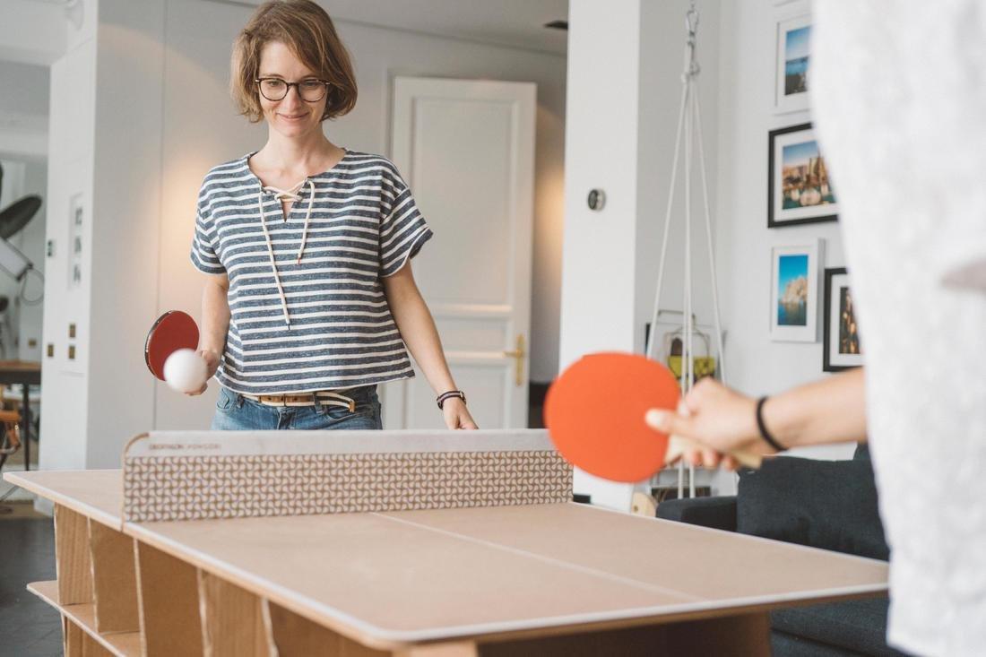 PONGORI - Small Indoor Table Tennis Set PPR 100 with 2 Bats and 3 Balls