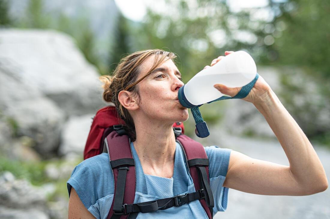 Soft And Compressible Trekking Water Bottle - Trek 500 Soft 0.6L, Blue, No Color, large image number 6