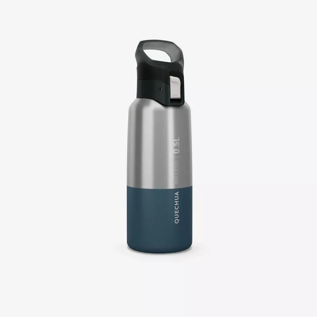 QUECHUA - Isothermal Stainless Steel Hiking Flask Mh500, Dark Petrol Blue