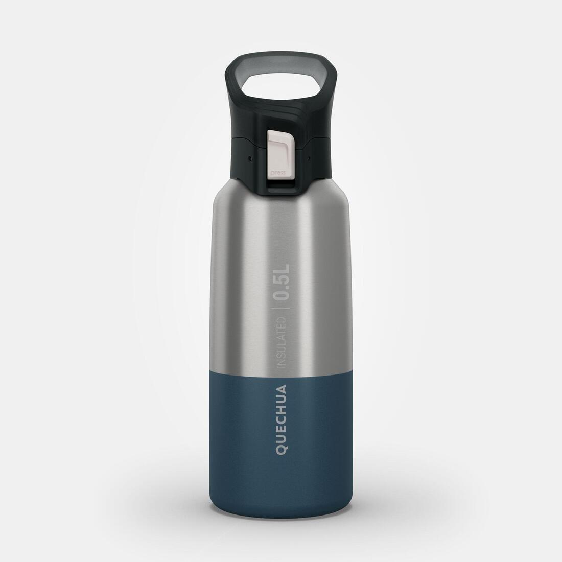 QUECHUA - Isothermal Stainless Steel Hiking Flask Mh500, Dark Petrol Blue