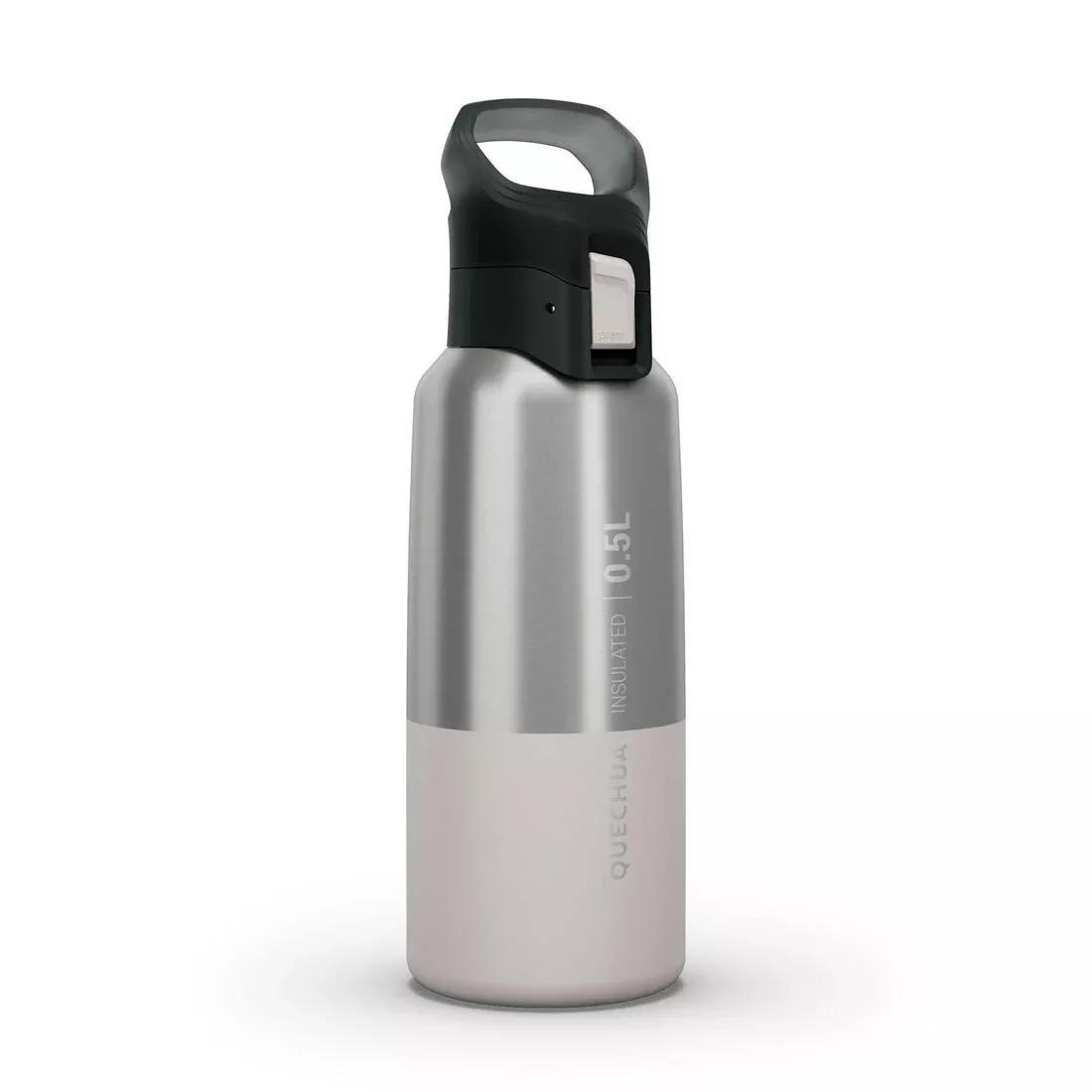 QUECHUA - Isothermal Stainless Steel Hiking Flask Mh500, Dark Petrol Blue