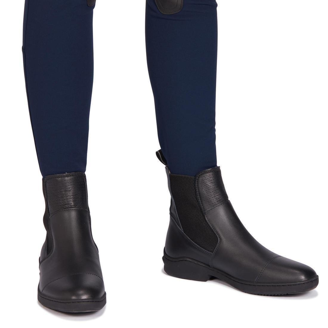 500 Women's Horse Riding Jodhpurs With Grippy Patches, Asphalt Blue, , large image number 10