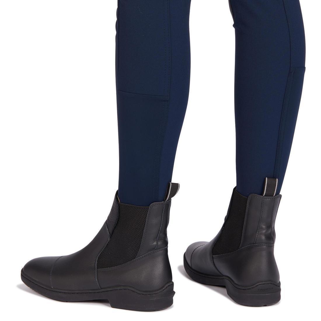 500 Women's Horse Riding Jodhpurs With Grippy Patches, Asphalt Blue, , large image number 11