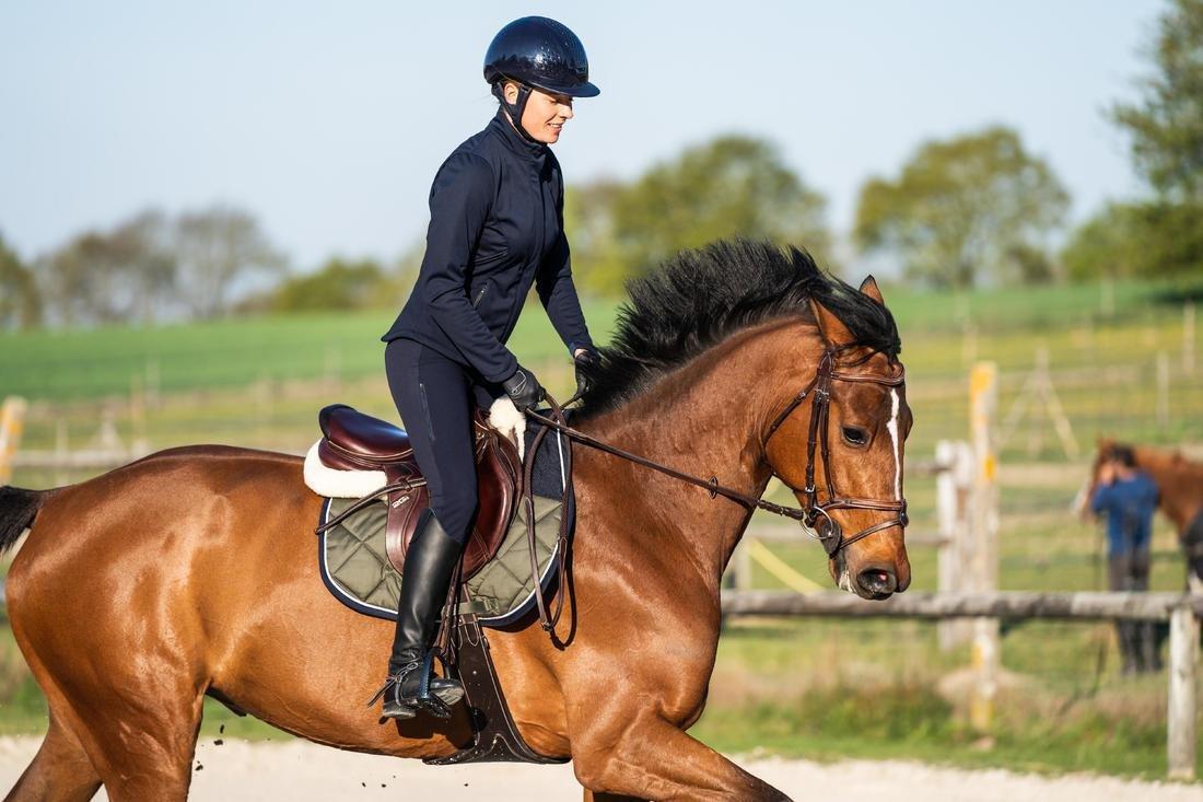 Women Horse Riding Jodhpurs With Grippy Patches - 500, Blue, , large image number 13
