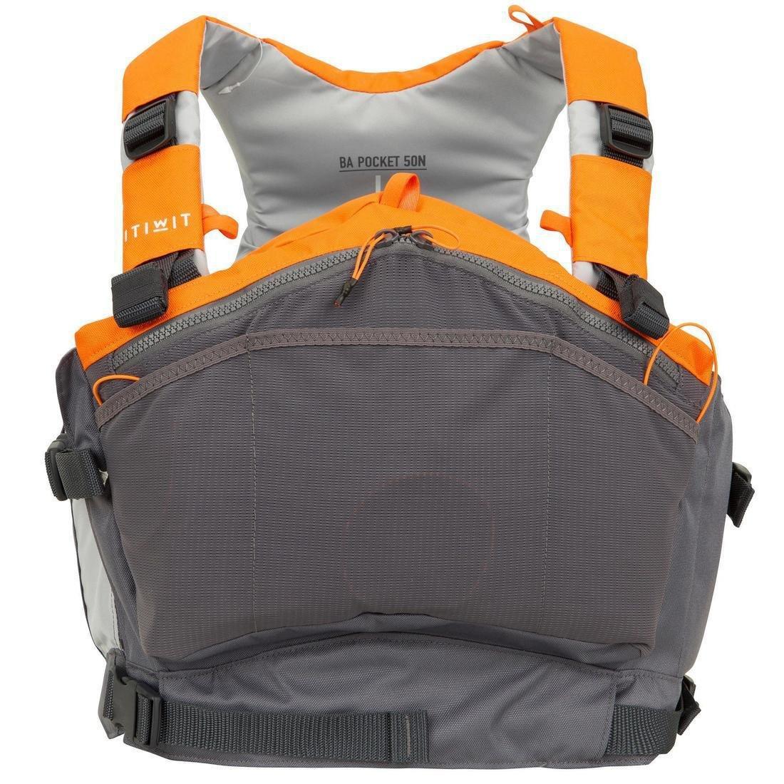 50N Buoyancy Vest Pockets For Canoeing And Kayaking, Mandarine, , large image number 4