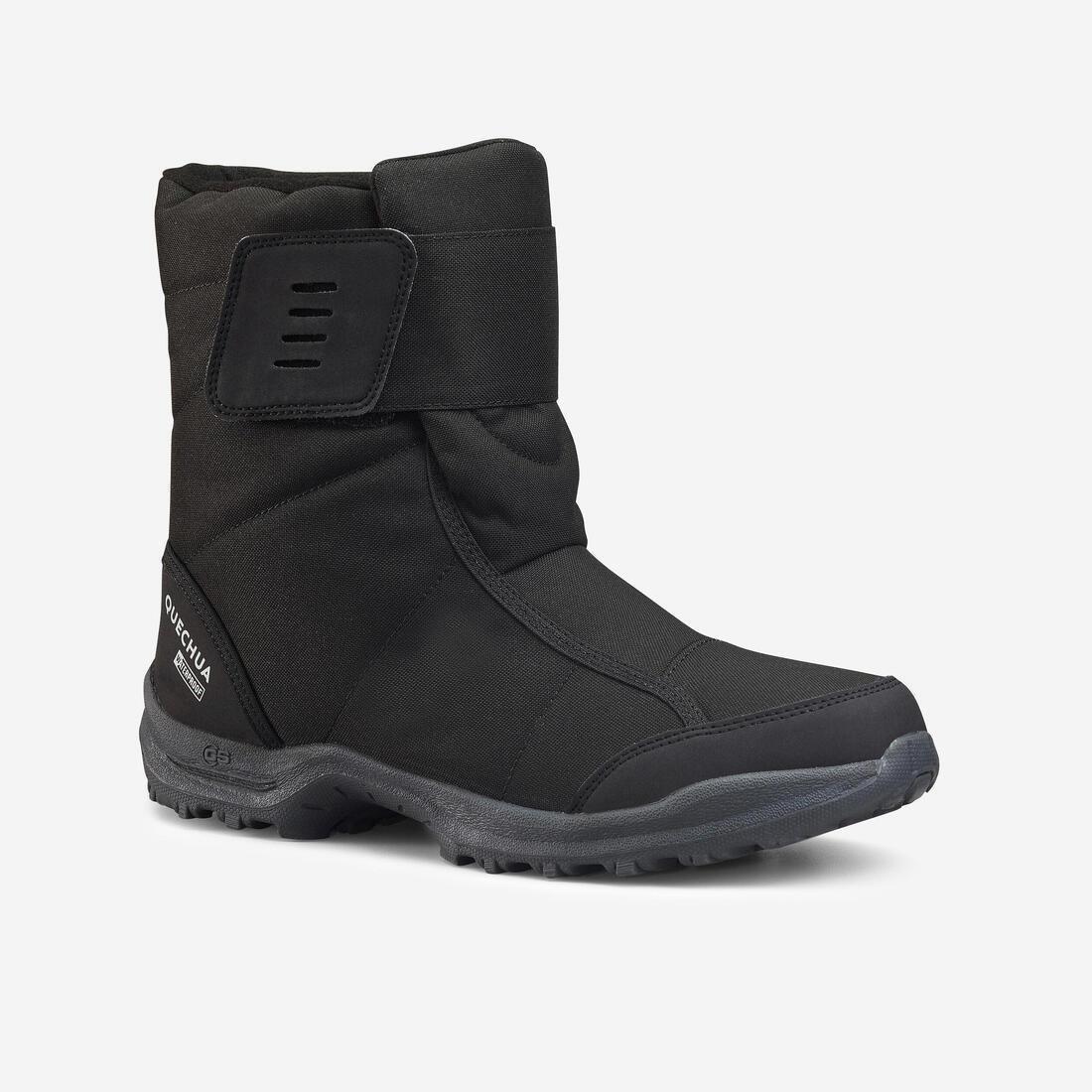 Men Warm And Waterproof Snow Hiking Boots - NH100 Riptab, Black, No Color, large image number 0