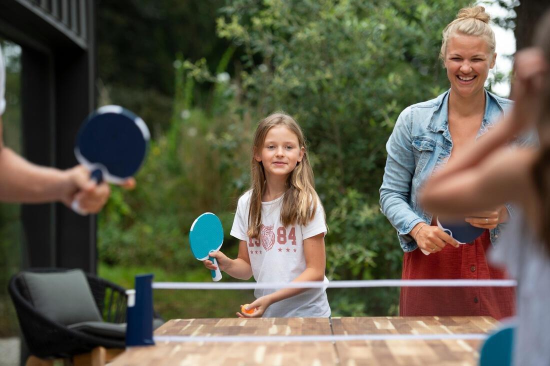 PONGORI - Table Tennis Set with Posts and Adjustable Rollnet/White