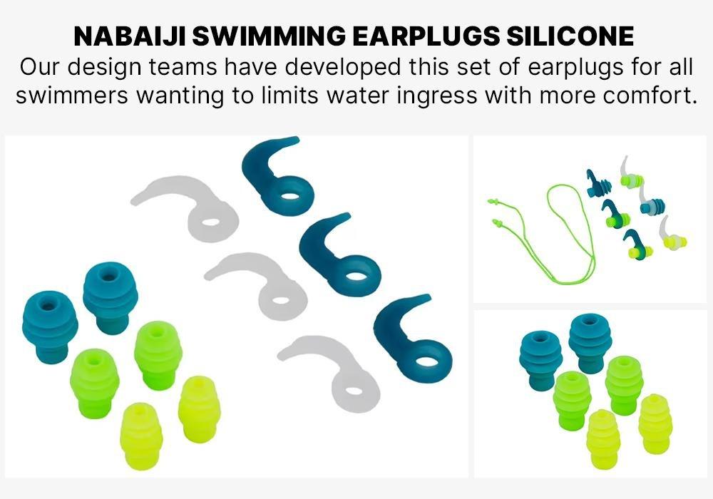 Set Of Swimming Earplugs Silicone Cone Shape, Fluo Green, No Color, large image number 8