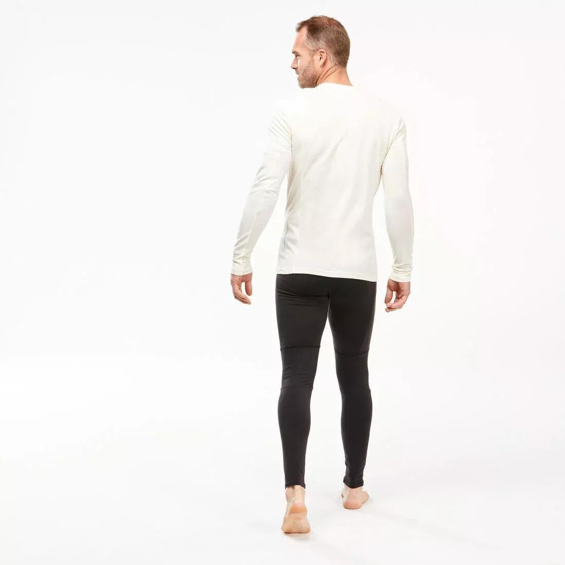 Men Mountain Trekking Merino Wool Base Layer Tights / Leggings - Mt500, Black, , large image number 6