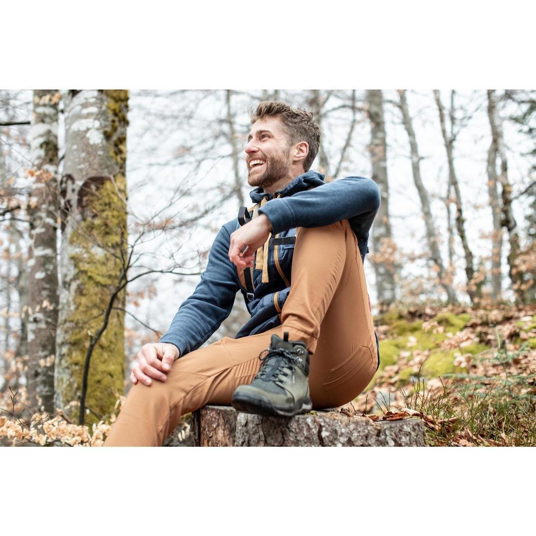 Men Country Walking Trousers, Nh500 Slim, Brown, , large image number 4