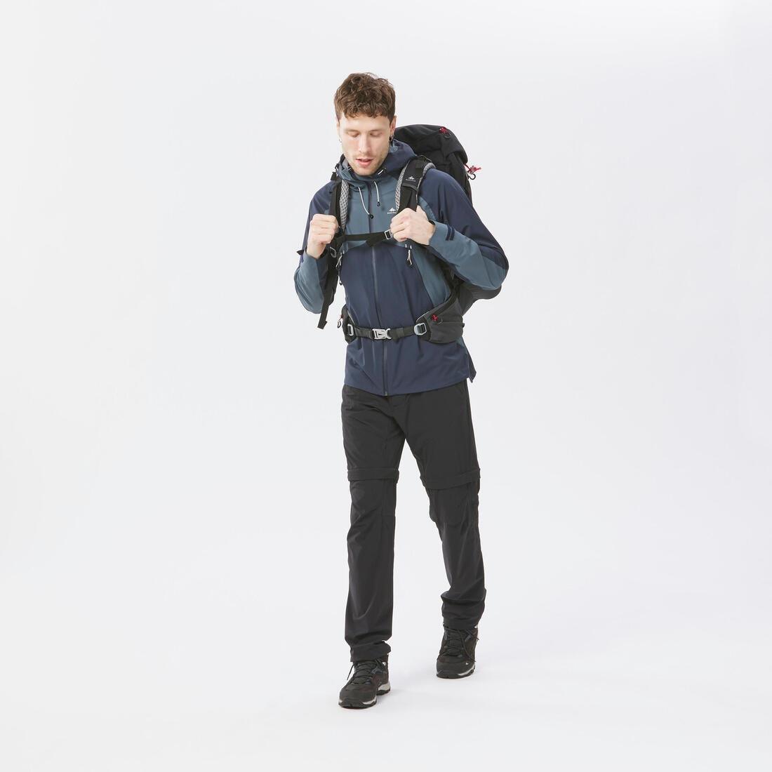 Men Hiking Lightweight Waterproof Jacket Mh500, Blue, No Color, large image number 1