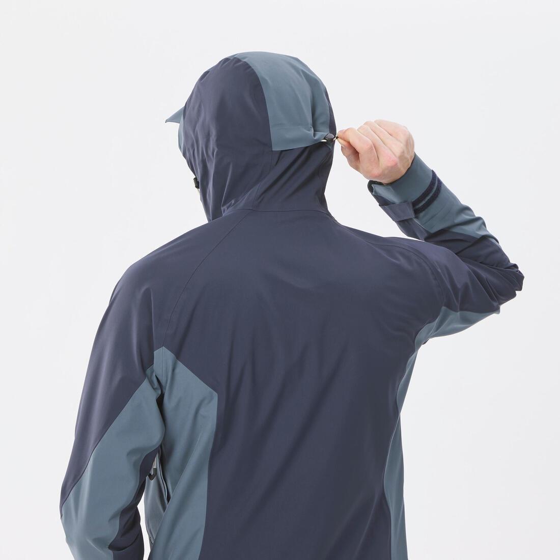 Men Hiking Lightweight Waterproof Jacket Mh500, Blue, No Color, large image number 6