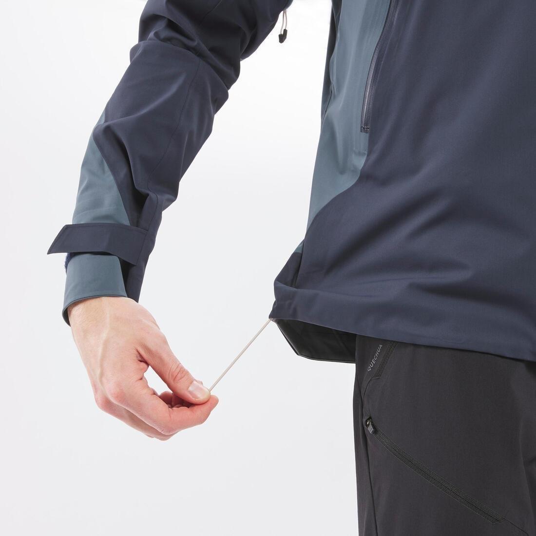 Men Hiking Lightweight Waterproof Jacket Mh500, Blue, No Color, large image number 9