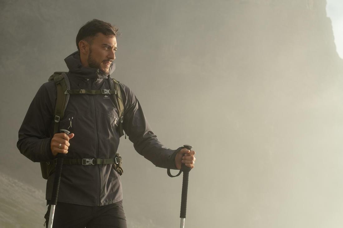 Men Hiking Lightweight Waterproof Jacket Mh500, Blue, No Color, large image number 14