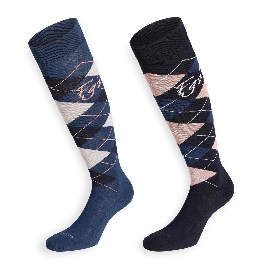 MAHOGANY BROWN Argyle Adult Horse Riding Socks, , large image number 9