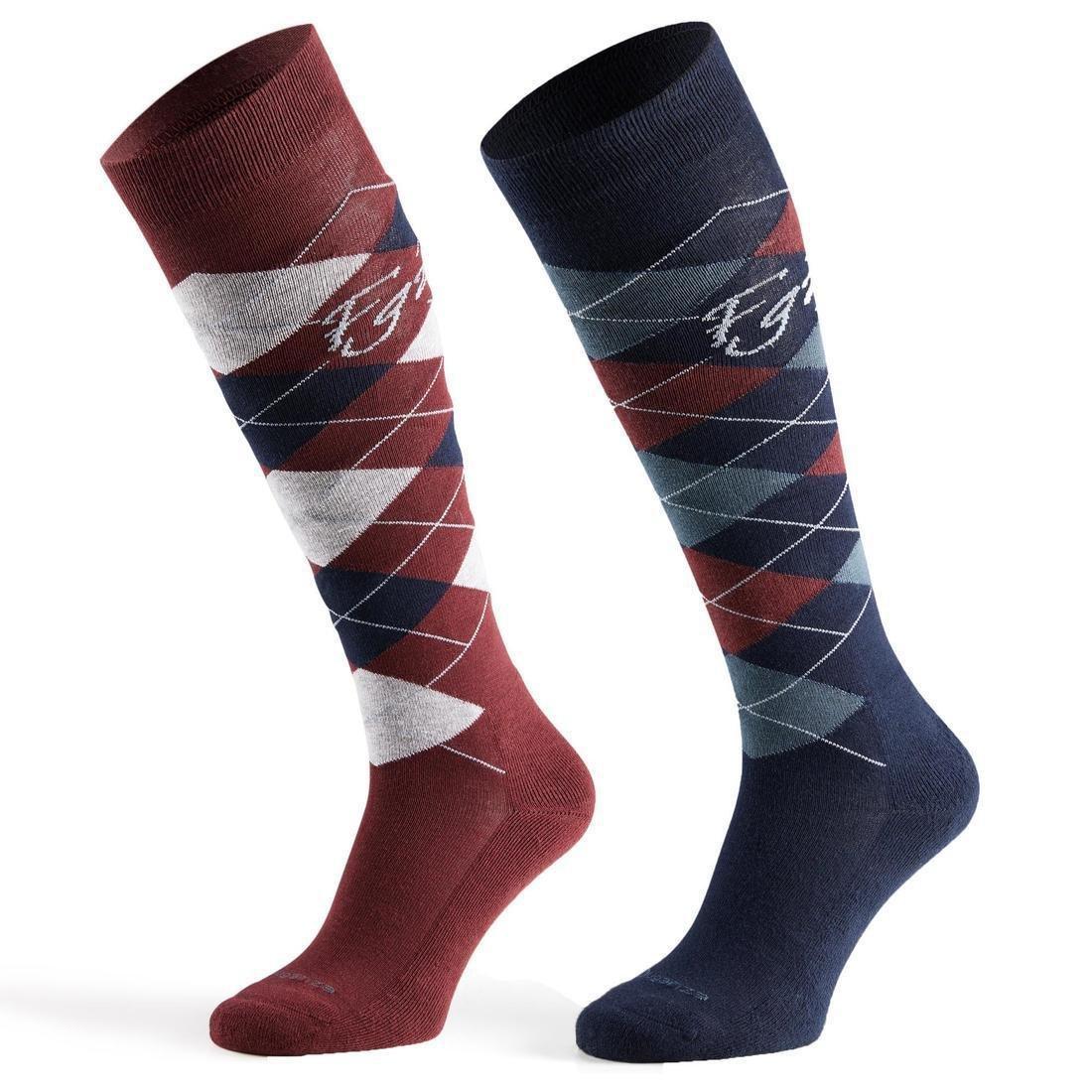 MAHOGANY BROWN Argyle Adult Horse Riding Socks, , large image number 14