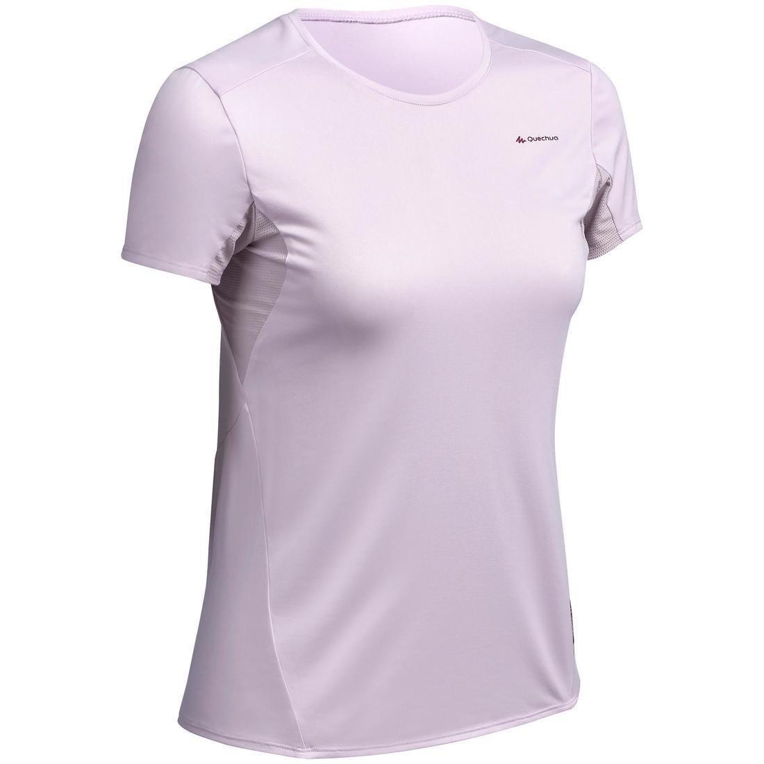 Women's Mountain Walking Short-Sleeved T-Shirt MH100 - Lychee, Mauve, No Color, large image number 0