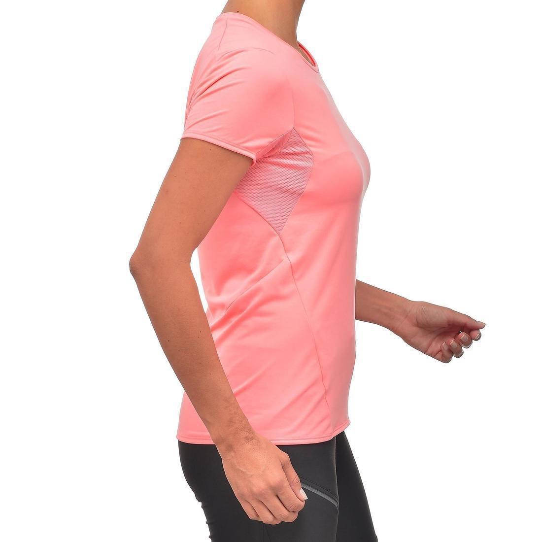 Women's Mountain Walking Short-Sleeved T-Shirt MH100 - Lychee, Mauve, No Color, large image number 6