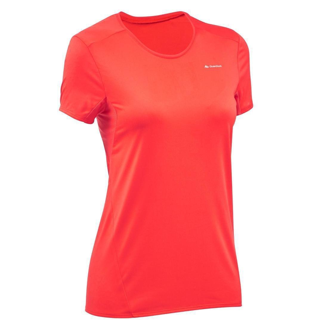 Women's Mountain Walking Short-Sleeved T-Shirt MH100 - Lychee, Mauve, No Color, large image number 12