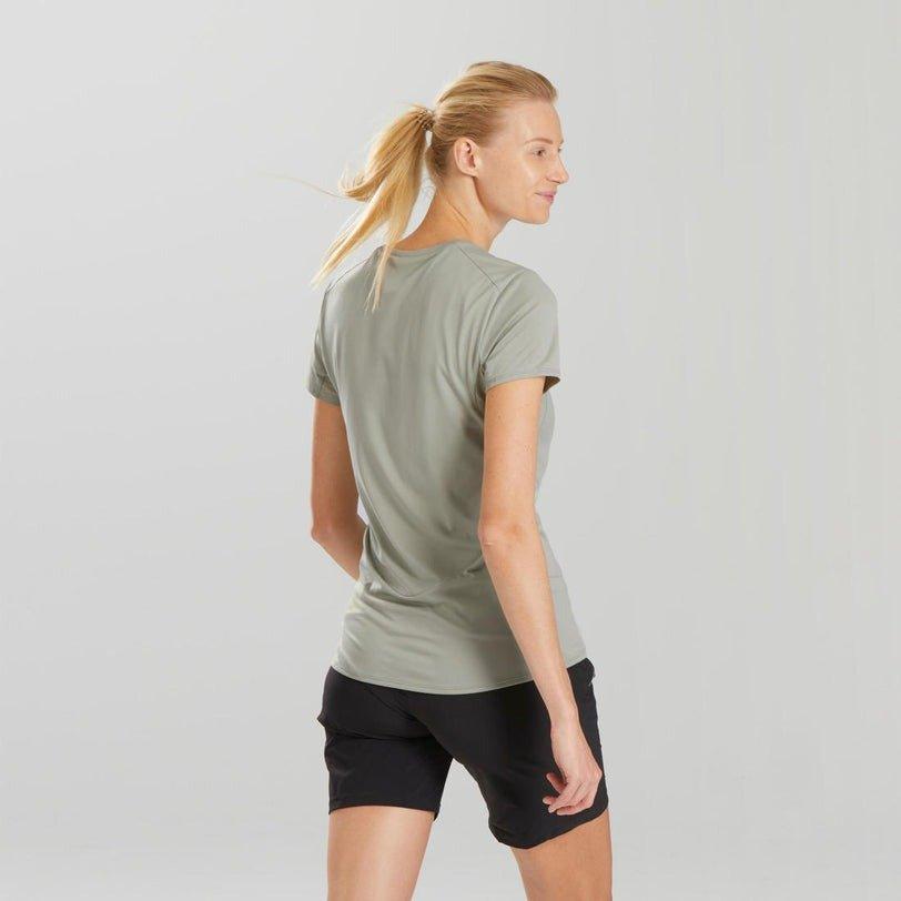 QUECHUA - Women's Short-Sleeved Walking T-Shirt, Sage Green