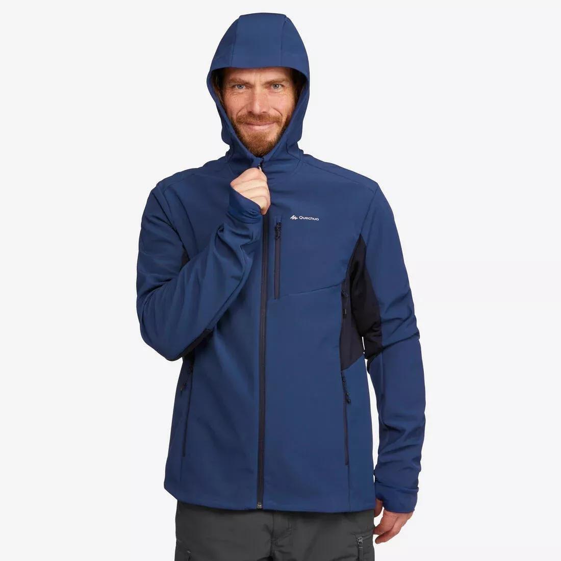 Mens Softshell Windproof Jacket, Blue, No Color, medium