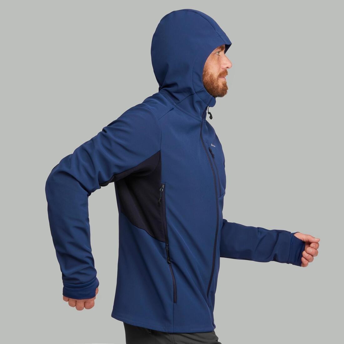 Mens Softshell Windproof Jacket, Blue, No Color, medium
