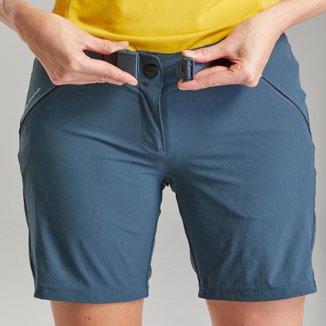 Women Mountain Hiking Shorts - MH500, Blue, No Color, large image number 5