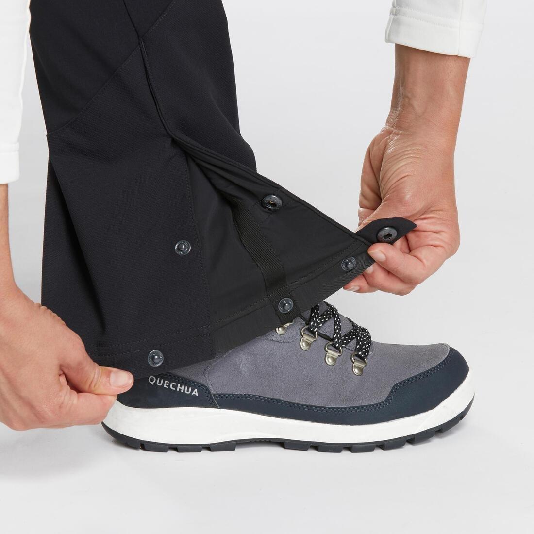 Women Warm Water-Repellent Stretch Hiking Trousers - SH500 X-Warm, Black, No Color, large image number 3