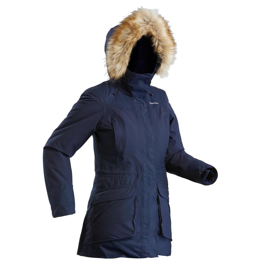 Women's Hiking Warm Waterproof Parka Sh500 U-Warm, Asphalt Blue, , large image number 0