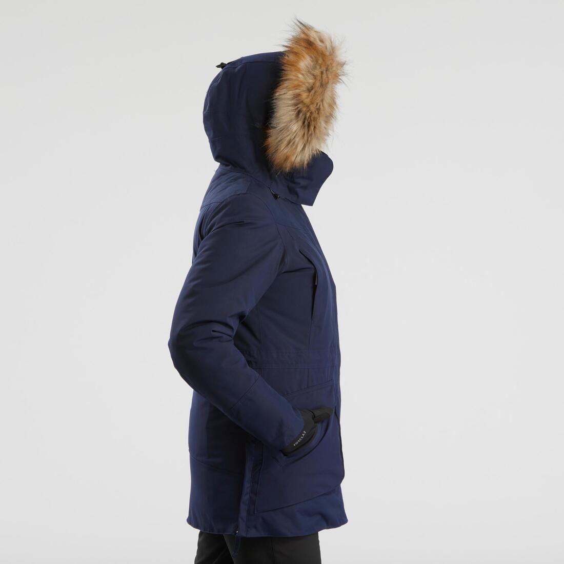 Women's Hiking Warm Waterproof Parka Sh500 U-Warm, Asphalt Blue, , large image number 1