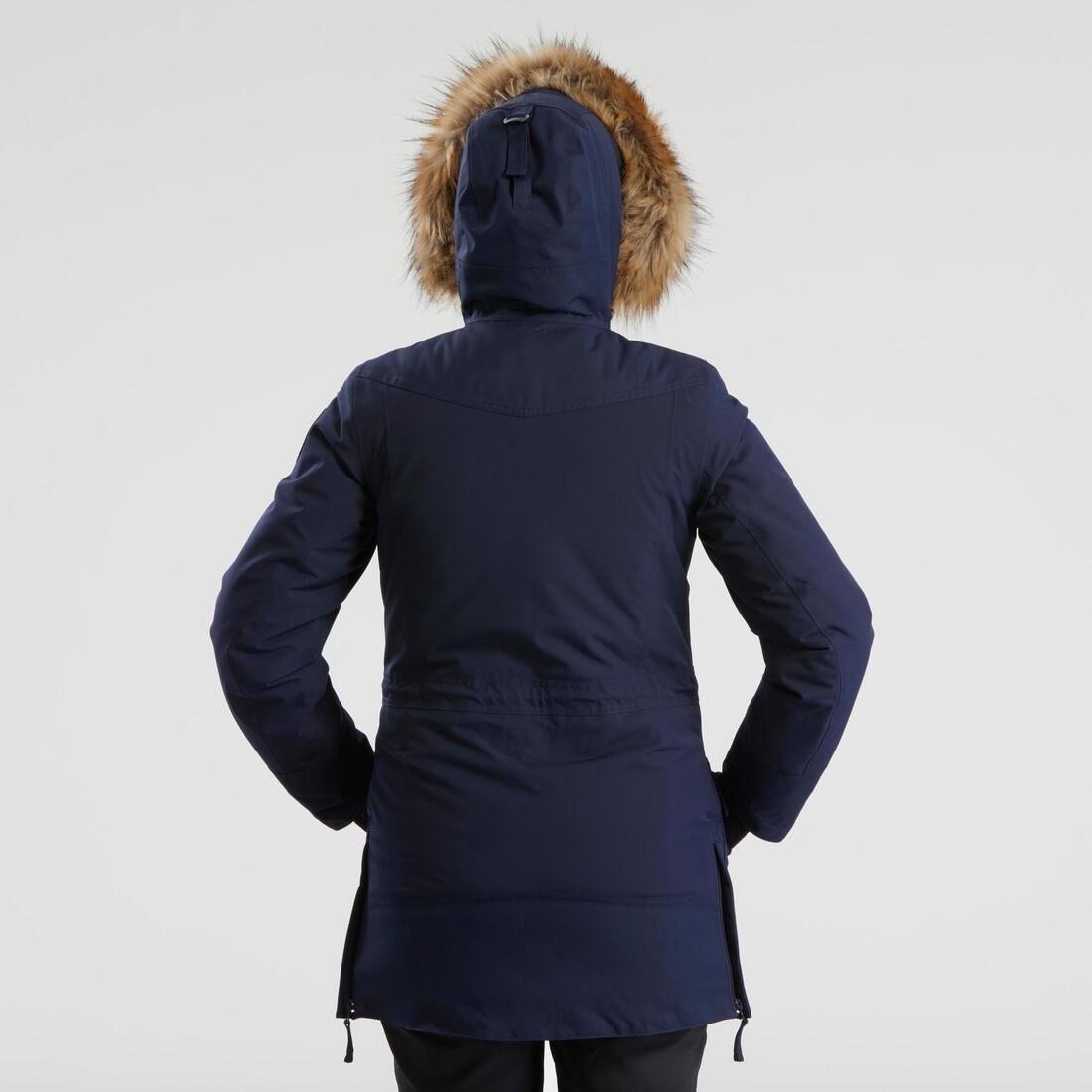 Women's Hiking Warm Waterproof Parka Sh500 U-Warm, Asphalt Blue, , large image number 2
