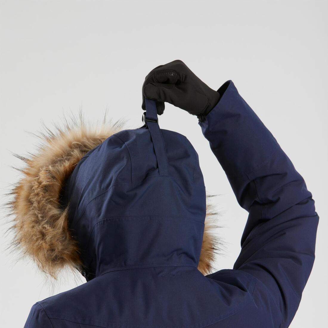 Women's Hiking Warm Waterproof Parka Sh500 U-Warm, Asphalt Blue, , large image number 6
