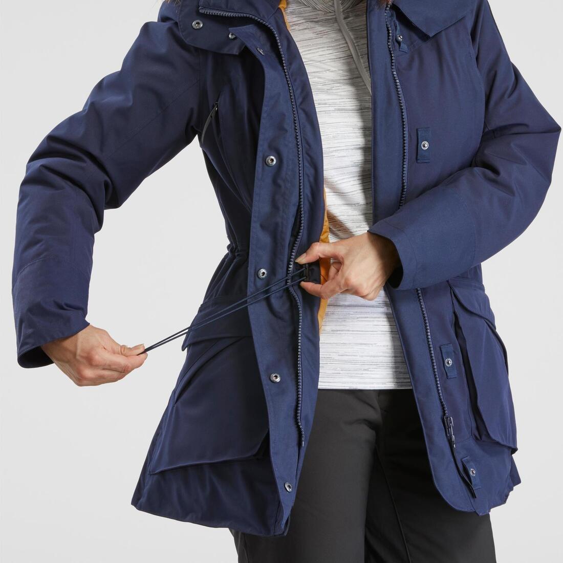 Women's Hiking Warm Waterproof Parka Sh500 U-Warm, Asphalt Blue, , large image number 9