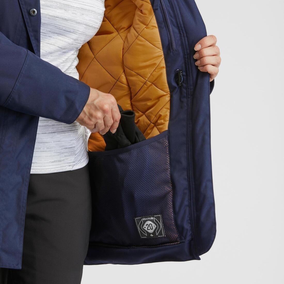 Women's Hiking Warm Waterproof Parka Sh500 U-Warm, Asphalt Blue, , large image number 11