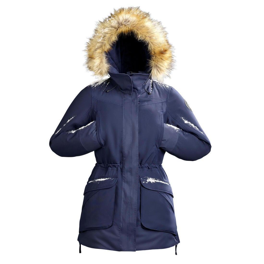 Women's Hiking Warm Waterproof Parka Sh500 U-Warm, Asphalt Blue, , large image number 13