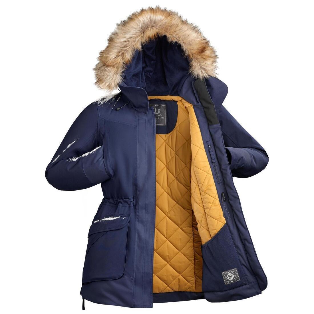 Women's Hiking Warm Waterproof Parka Sh500 U-Warm, Asphalt Blue, No Color, large image number 14