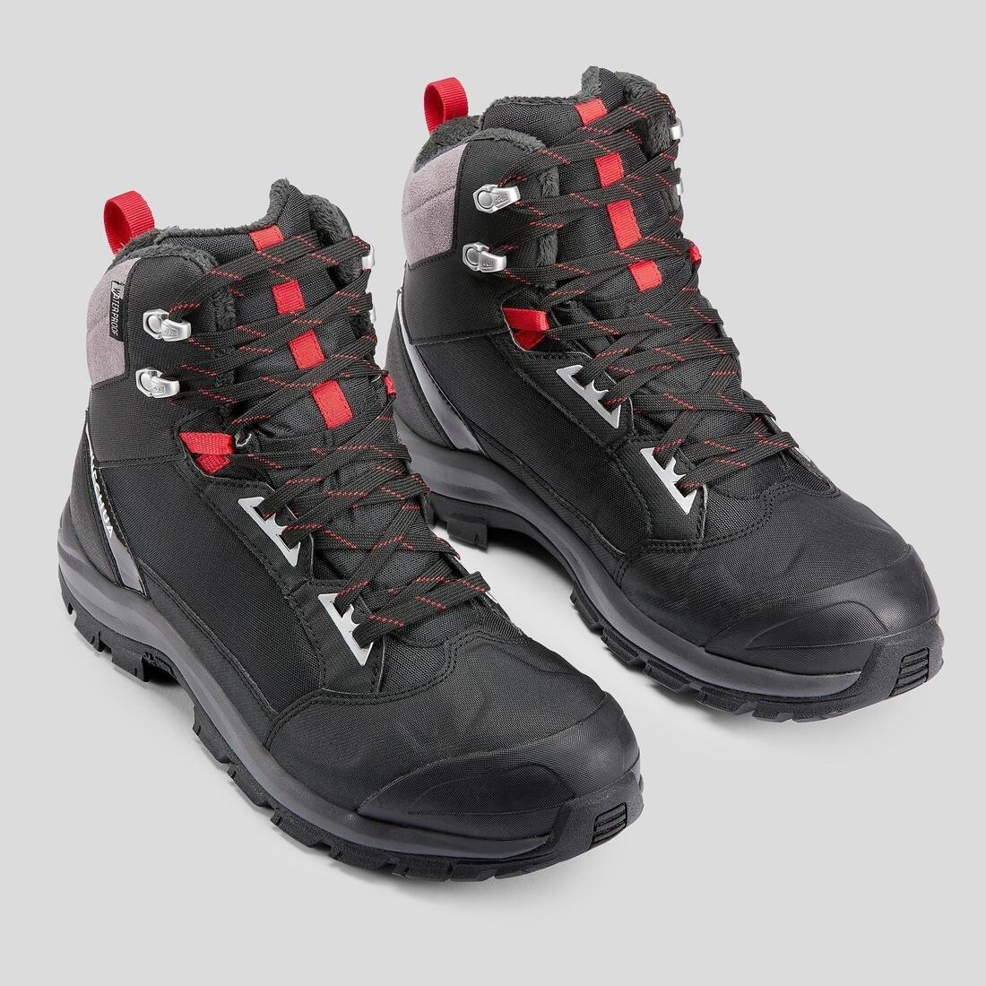BLACK Men's Warm and Waterproof Hiking Boots - SH500 mountain MID, No Color, large image number 2