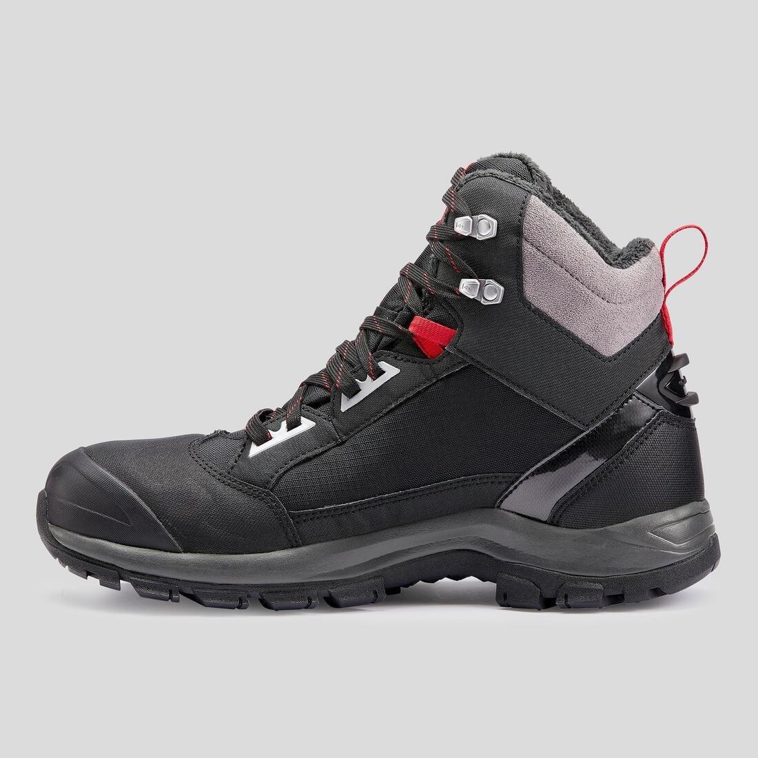 BLACK Men's Warm and Waterproof Hiking Boots - SH500 mountain MID, No Color, large image number 4