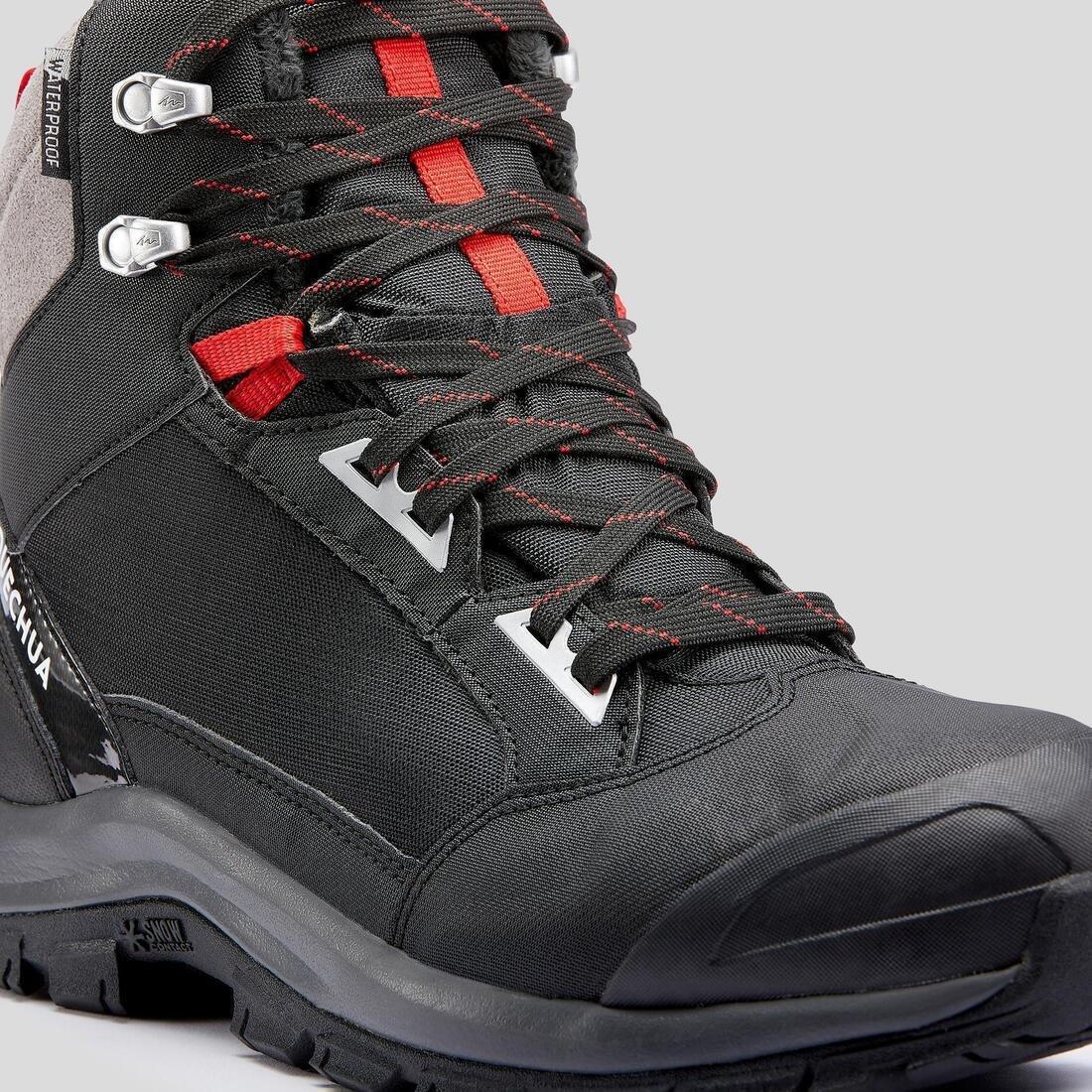 BLACK Men's Warm and Waterproof Hiking Boots - SH500 mountain MID, No Color, large image number 6