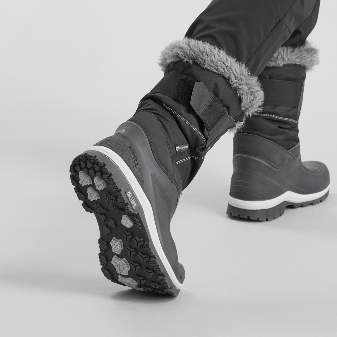 Women's Waterproof High Snow Boots, Grey, No Color, large image number 1