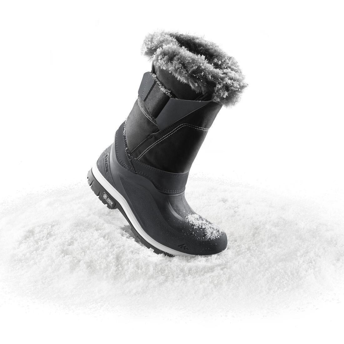 Women's Waterproof High Snow Boots, Grey, No Color, large image number 3