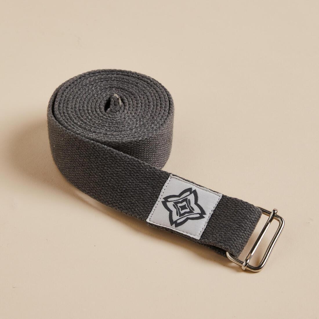 Organic Cotton Yoga Strap, Grey, No Color, medium