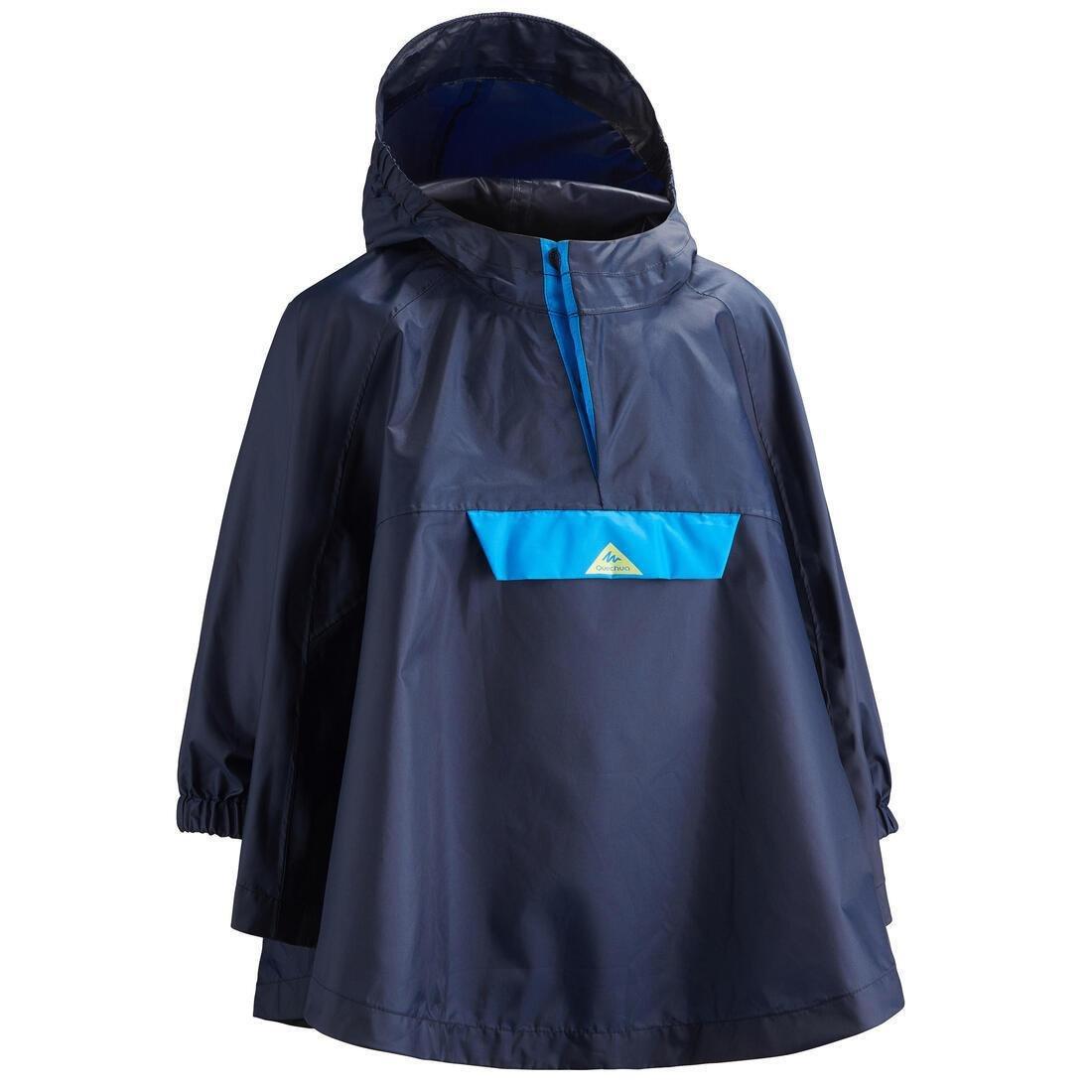 QUECHUA - Kids Waterproof Poncho, Navy Blue