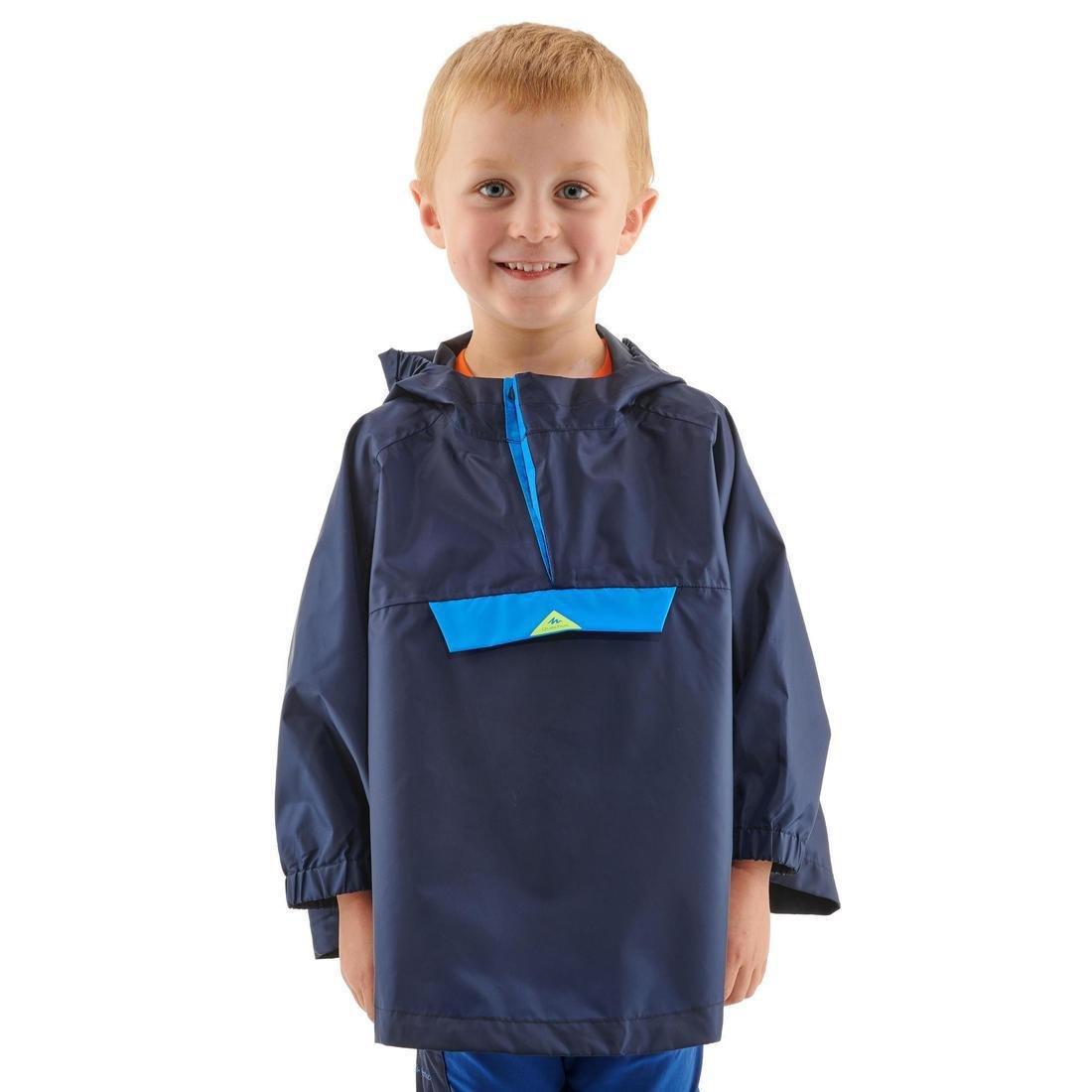 QUECHUA - Kids Waterproof Poncho, Navy Blue