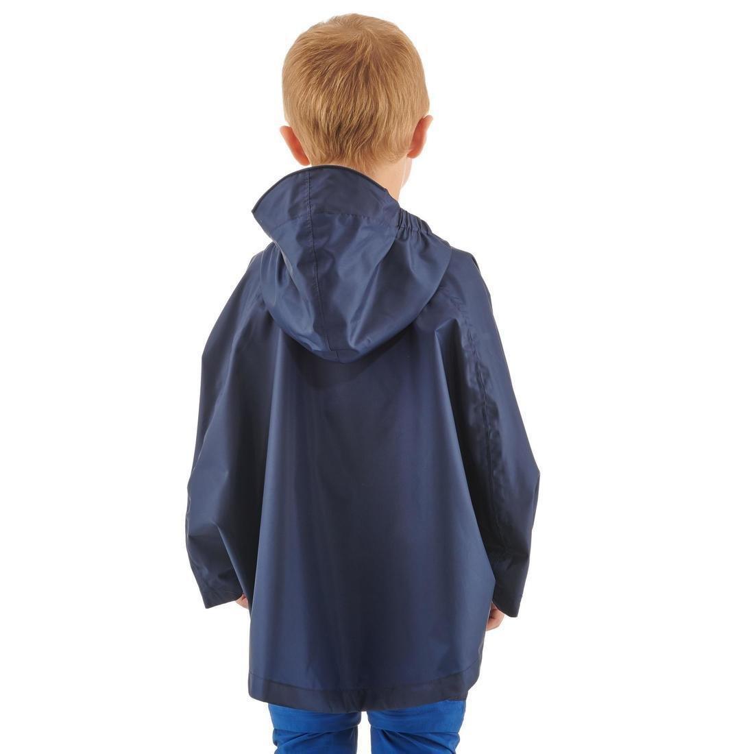 Kids Waterproof Poncho, Navy Blue, No Color, large image number 2